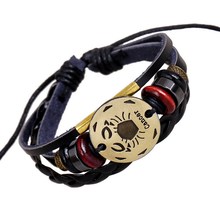 Pulsera de cuero para mujer, brazalete de cuero con hebilla negra, venta al por mayor, novedad de 2018 2024 - compra barato