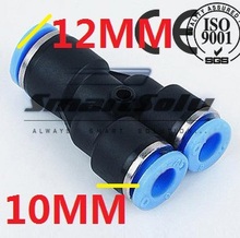 Free Shipping 100pcs/lot PW12-10 Plastic Air Fitting Connector , Pneumatic Y Union Tee Reducer 10mm To 10mm Tube Fitting 2024 - buy cheap