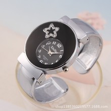 Brand Rhinestone Five-pointed Star Vogue Full Stainless Steel Clocks Women Round Dial Bracelet Analog Wrist Watch Dress Watches 2024 - buy cheap