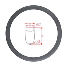 Disco de freno para bicicleta de carretera, llanta de carbono con forma de U sin tubo, 700c, 25mm de ancho, para carretera de ciclocross, sin pista de freno 2024 - compra barato