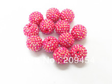 20mm 100PCS  Hotpink AB (#30)Resin Rhinestone Ball Beads,Chunky Beads For Kids  Jewelry Making 2024 - buy cheap