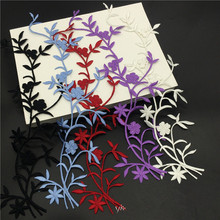 10Pcs Large Embroidery Appliqe Plum Flower Patch Lace Iron On Cloth Dress Decorate Accessories Patchwork Diy 34*10CM Blue Black 2024 - buy cheap