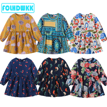 Girls Dresses 2019 Fashion Kids Girl Dress Flower Long sleeve princess dress fashion kids dresses children's clothing 1-8Years 2024 - buy cheap