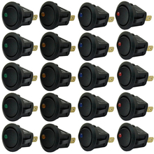 Universal 20pcs/set 3Pins Blue Green Yellow Red Led Dot Light 12V Car Auto Boat Round Rocker ON/OFF Toggle Switch Sales 2024 - купить недорого