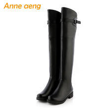 2018 New Winter Women Over-The-Knee Boots Middle Heel Square Toe Sexy Ladies Women Shoes Black Motorcycle Thigh High Boots 2024 - buy cheap