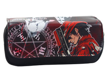 HELLSING Anime Polyester & PU Pencil Case Double-zipper Cosmetic Cases Boy Girl Stationery Holder Purse for Men and Women 2024 - buy cheap