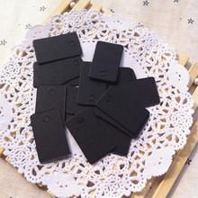 2 * 3.3 cm Mini size black square kraft paper tags jewelry price tags gift card tags with Hemp rope 1000 pcs/lot 2024 - buy cheap