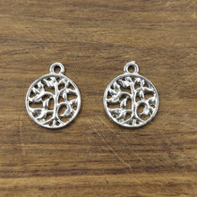 10pcs  Silver Tree of Life Charms  14.8mm Tibetan Silver Plated Pendants Antique Jewelry Making DIY Handmade Craft 2024 - buy cheap