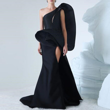 Элегантные черные длинные платья Русалочки, вечернее платье на одно плечо с бусинами на заказ, 2019 2024 - купить недорого