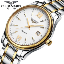 Оригинальный бренд GUANQIN Часы Для мужчин Топ Элитный бренд Бизнес наручные Для мужчин часы световой золотые кварцевые часы Reloj Hombre 2024 - купить недорого