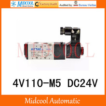 Pneumatic solenoid valve 4V110-M5 DC24V port M5 two position five-way valve single coil control valve 2024 - buy cheap