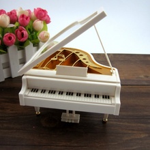 White Gold Piano Music Box  Boutique with Dancing Girl Song Classical Day Gift  Alice Mechanical Dancing Ballerina 2024 - buy cheap