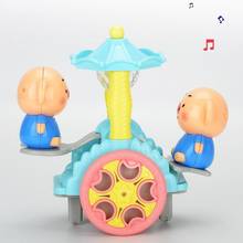Детская вращающаяся музыкальная лампа для детей, обучающая интеллектуальная игрушка для малышей, милая свинья, вращается на электрическом автомобиле, автомобиль, игрушки, подарок для детей 2024 - купить недорого