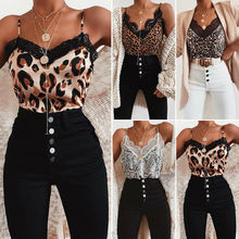 2019 Newest Hot Women Summer Sexy Leopard Printed Tank Tops Lace Sexy Vest Fashion Camisole Sleeveless Casual Crop Tops 2024 - buy cheap