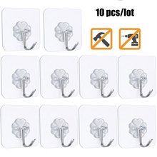 Ganchos adhesivos de pared transparentes, antideslizantes, resistentes, para baño o cocina, impermeables, 10 Uds. 2024 - compra barato