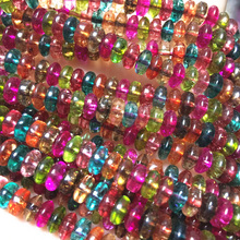 Faceted abacus multicolor crystal watermelon faux tourmaline stone 4X6mm 5X8mm loose beads jewelry 15inch B177 2024 - buy cheap