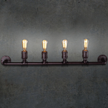 Lámpara de pared de tubo de agua de hierro forjado Industrial Estilo Vintage Loft 4 luces iluminación de Bar cafetería tienda de café 2024 - compra barato