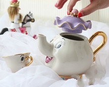 Чайный набор с героями мультфильмов «Красавица и Чудовище», чашка с чайником Mrs Potts Chip Bela E A Fera Pot, кружка, чайник, молочный кофе, креативный подарок 2024 - купить недорого