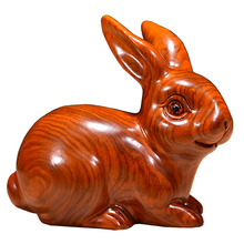 yellow Flower Pear Solid Wood Carving Rabbit Arrangement for Money Animal Rabbit Home Living Room Decoration Rosewood Crafts 2024 - buy cheap