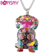 Bonsny Enamel Alloy Labrador Dog Necklace Pendant Chain Choker Collar Novelty Animal Jewelry For Women Girls Pet Lovers Gift New 2024 - buy cheap