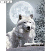 Full Square/Round drill Diamond painting "White wolf" 5D DIY Diamond embroidery Cross stitch Diamond mosaic Rhinestone 2024 - buy cheap