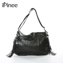 Ipinee bolsa feminina com borlas, bolsa grande de mão de couro de vaca genuíno, bolsa de mão feminina designer de alta qualidade 2024 - compre barato
