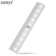 10 LED Wireless PIR Motion Sensor Light Intelligent Portable Infrared Induction Lamp Night Lights for Cabinet Closet Use 4*AAA 2024 - buy cheap