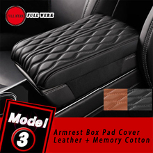 Almofada protetora de couro para descanso de braço, assento de algodão com memória para tesla model 3, capa para console 2024 - compre barato