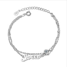 LUKENI Luxury Double Link Silver 925 Bracelets For Women Jewelry Fashion Zircon Round Character Bracelets Lady Party Accessories 2024 - buy cheap