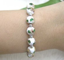 Cloisonne white Round 10mm Beads & Tibetan Silver Beads Bracelet -bra125 Wholesale/retail Free shipping 2024 - buy cheap