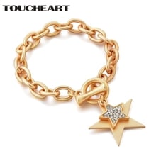 TOUCHEART Gold Star Cuff Bracelets Bangles Charms For Women Men Bracelet Friendship Jewelry Stainless Steel Bracelets SBR190058 2024 - buy cheap