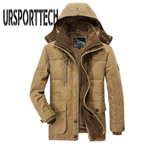 2020 новая брендовая Парка мужская зимняя куртка мужская теплая утолщенная флисовая военная куртка-бомбер Мужское пальто большие мужские куртки размера плюс L-4XL 2024 - купить недорого