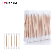 50 Bags Cleaning The Ears Wooden Cotton Swabs Cosmetic Cotton Buds Ear Head Health Makeup Cosmetics Clean Ear Cotton Stick Swab 2024 - buy cheap