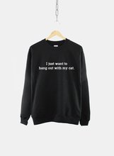 Sugarbaby I Just Want To Hang Out With My Cat Women's Cat Math Sweatshirt  Cat Lover Gift Cats Are Greater Than People Jumper 2024 - buy cheap