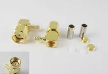 100pcs RP-SMA Male Jack Female Pin Center Right Angle Crimp RG174 RG316 RF Connectors 2024 - buy cheap