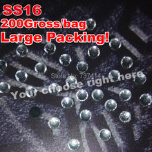 ss16 Color Clear Crysta/White Large packing 200Gross/bag DMC Hot Fix Flat Back Transfer Rhinestone Iron-on stones New hot sale 2024 - buy cheap