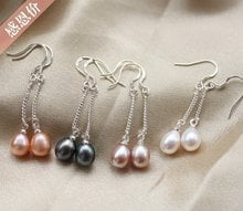 Mezcla de colores 925 gancho de plata pendientes de perlas naturales de agua dulce accesorio de joyería de moda, 100 par/lote + envío gratis 2024 - compra barato