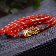 Pulseiras de cristal vermelho com miçangas e acessórios pixiu, braceletes da sorte para mulheres, estilo étnico joias de moda 2024 - compre barato