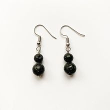 Bhuann Natural Black Lava Stone Beads 6 8mm Crystal Drop Earrings Jewelry Earrings for Women Girl Handmade 1 Pair Dropship 2024 - buy cheap