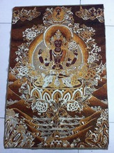 Golden light, Tibet and Nepal kuan Yin thangka exorcism peace and wealth 2024 - buy cheap