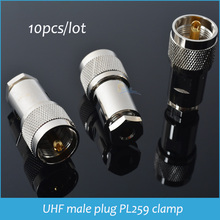 10pcs UHF male connector UHF adapter UHF male plug PL259 clamp RG58 LMR195 RG400 RG142 RF connector Drop Shipping 2024 - buy cheap