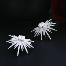 Brincos para mulheres, bijuterias da moda, com brilho, zircônia cúbica, formato de girassol, pedra branca 2024 - compre barato