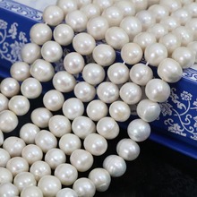 Perlas naturales de agua dulce para mujer, abalorios redondos sueltos de 9-10mm, joyería fina diy de 15 pulgadas, B1392 2024 - compra barato
