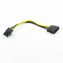 1x 4-контактный разъем Molex для 6 Pin PCI-Express Female PCIE видео адаптер питания Соединительный кабель черный 20 см 2024 - купить недорого