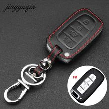 jingyuqin Leather Cover Case for KIA K2 K5 K7 Rio Soul Sportage Cerato for for Hyundai I30 I45 Ix35 Elantra 4BTN Car Remote Key 2024 - buy cheap