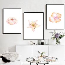 Beautiful Small Pink Flower Home Decor Painting Nordic Simple Canvas Prints Poster Modern Space Art  Wall Picture For Room 2024 - buy cheap