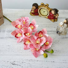 4 шт., декоративные искусственные цветы орхидеи из латекса 2024 - купить недорого