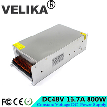 800 w 48 v 16.7a única saída interruptor de comutação transformador de alimentação 110 v 220 v ac para dc48v smps para led luz cnc stepper cctv 2024 - compre barato