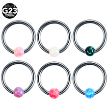 SwanJo G23 Titanium Septum Piercing Nose Ring Opal Ball Closure Nipple Lip Tragus Eyebrow  Earring Nose Rings Body Jewelry 2024 - buy cheap