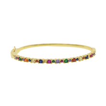17-19 centímetros baguette cz cuff bangle bracelet para as mulheres engagement mix cor linda rainbow bar da moda da cor do Ouro jóias 2024 - compre barato